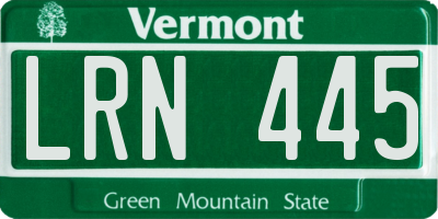 VT license plate LRN445