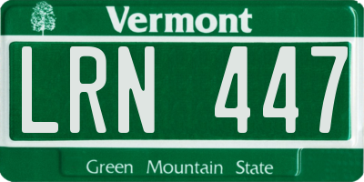 VT license plate LRN447