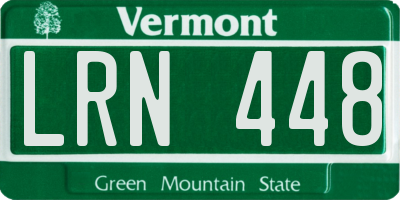 VT license plate LRN448