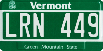 VT license plate LRN449