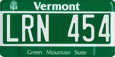 VT license plate LRN454