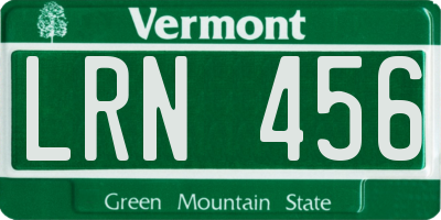 VT license plate LRN456