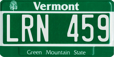 VT license plate LRN459