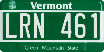 VT license plate LRN461