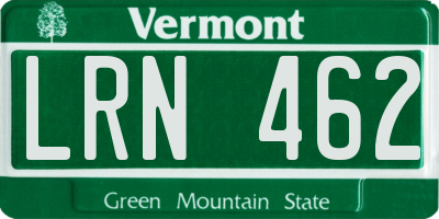 VT license plate LRN462