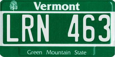 VT license plate LRN463