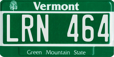 VT license plate LRN464