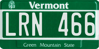 VT license plate LRN466