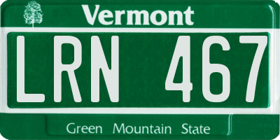 VT license plate LRN467