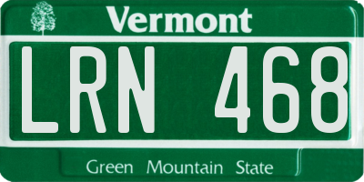 VT license plate LRN468