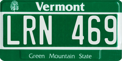 VT license plate LRN469