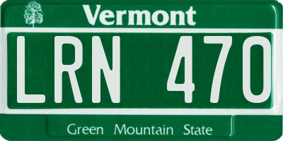 VT license plate LRN470