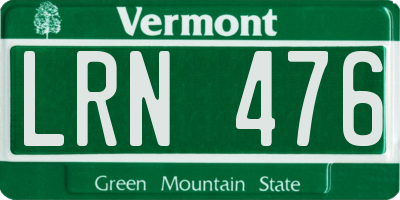 VT license plate LRN476