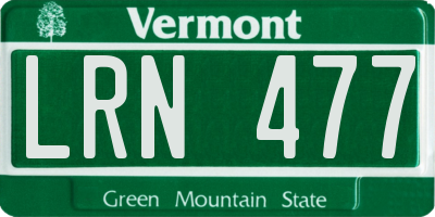 VT license plate LRN477