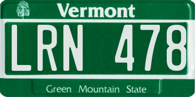 VT license plate LRN478