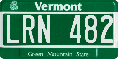 VT license plate LRN482