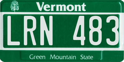 VT license plate LRN483