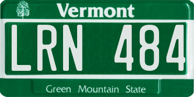 VT license plate LRN484