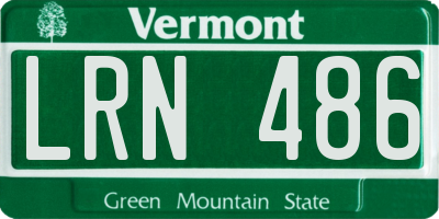 VT license plate LRN486