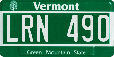 VT license plate LRN490