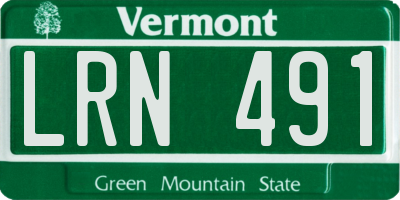 VT license plate LRN491
