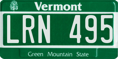 VT license plate LRN495