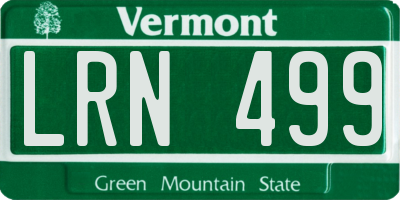 VT license plate LRN499