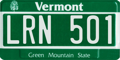 VT license plate LRN501