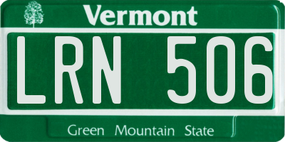 VT license plate LRN506