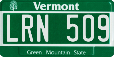 VT license plate LRN509