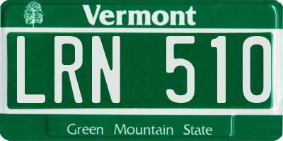 VT license plate LRN510