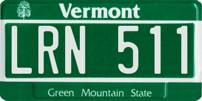 VT license plate LRN511