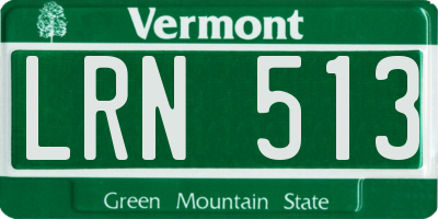 VT license plate LRN513