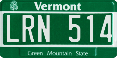 VT license plate LRN514