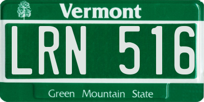 VT license plate LRN516