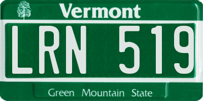 VT license plate LRN519