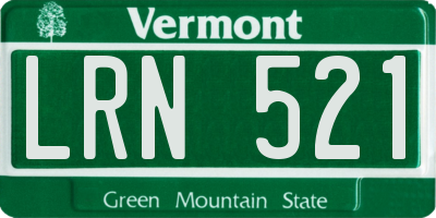 VT license plate LRN521