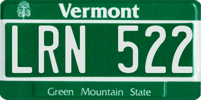 VT license plate LRN522