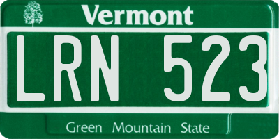 VT license plate LRN523