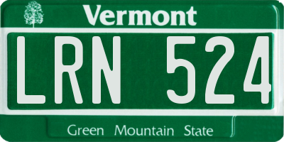 VT license plate LRN524