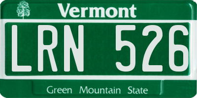 VT license plate LRN526