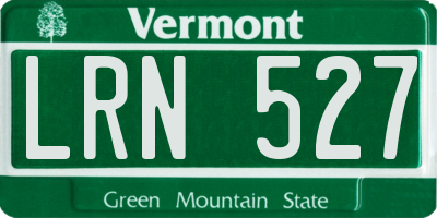 VT license plate LRN527