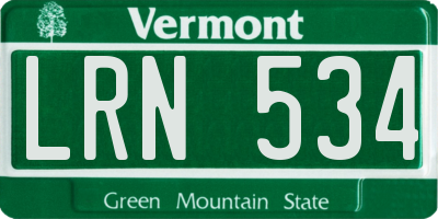 VT license plate LRN534