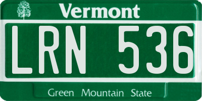 VT license plate LRN536