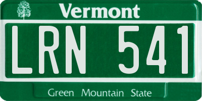 VT license plate LRN541