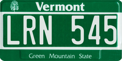 VT license plate LRN545