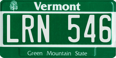 VT license plate LRN546