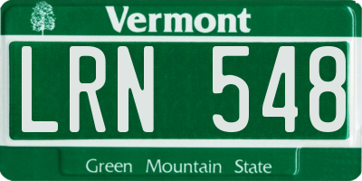 VT license plate LRN548