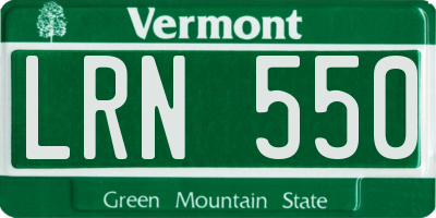 VT license plate LRN550