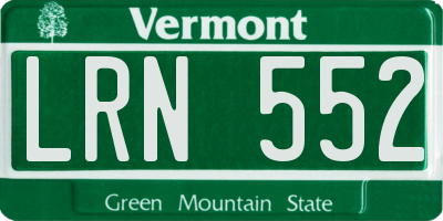 VT license plate LRN552